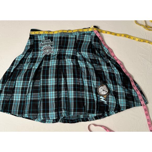Disney Descendants Black & Blue Plaid Pleated Skirt Size XL (14-16) - Picture 3 of 8